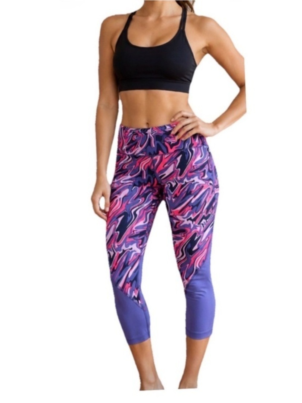 Under Armour Compression Capri Leggings Size Large Workout Activewear Gym